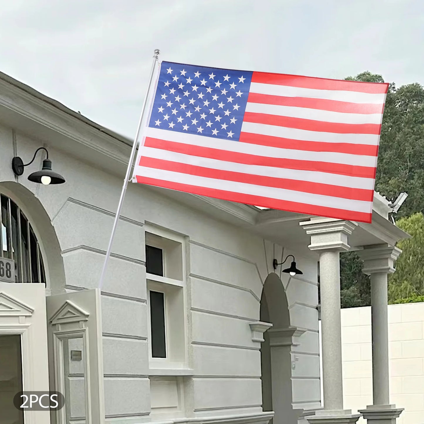 United States Flag, 3x5 FT American Flag with 6FT Pole and Holder, Heavy Duty US Flag Set for Outdoor Indoor, House Garden, Lawn