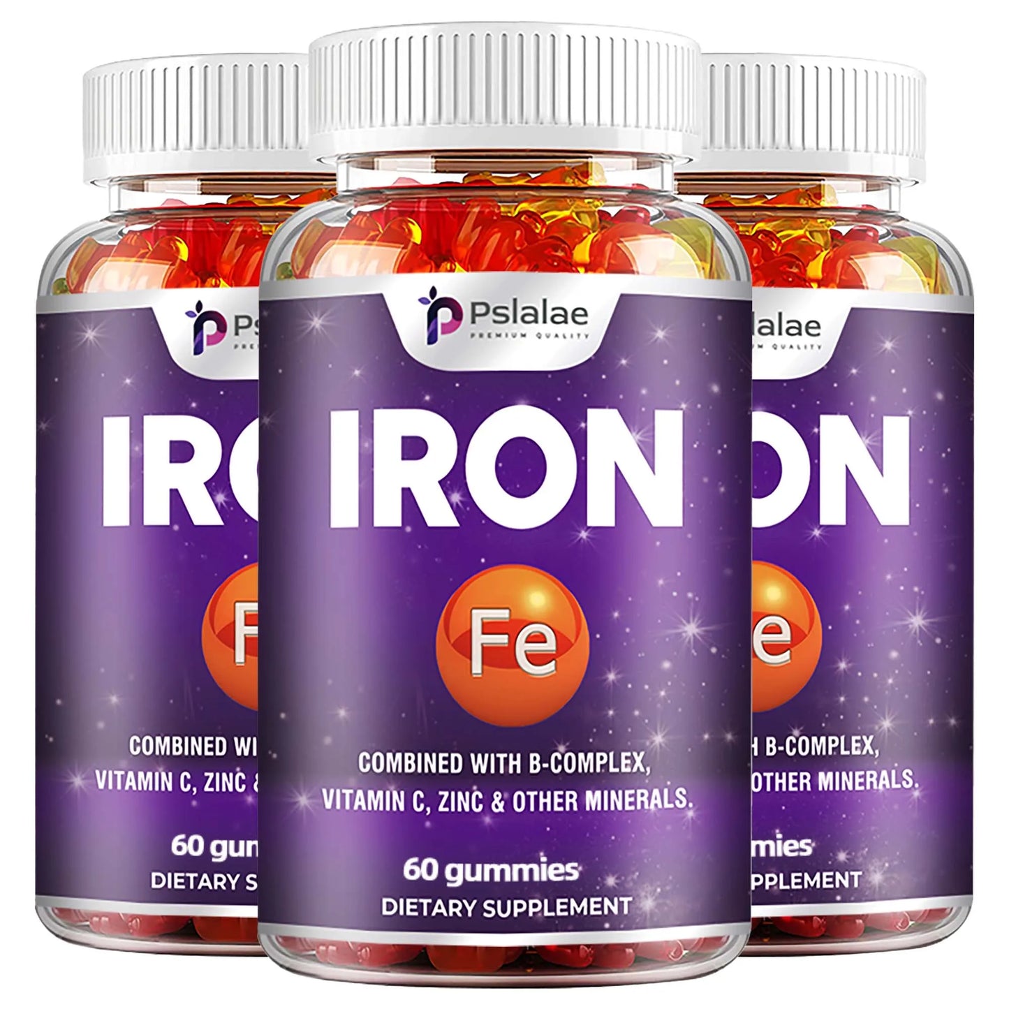 Iron Gummies - Containing Vitamin C for Immune Support of Red Blood Cell Production - 60 Gummies