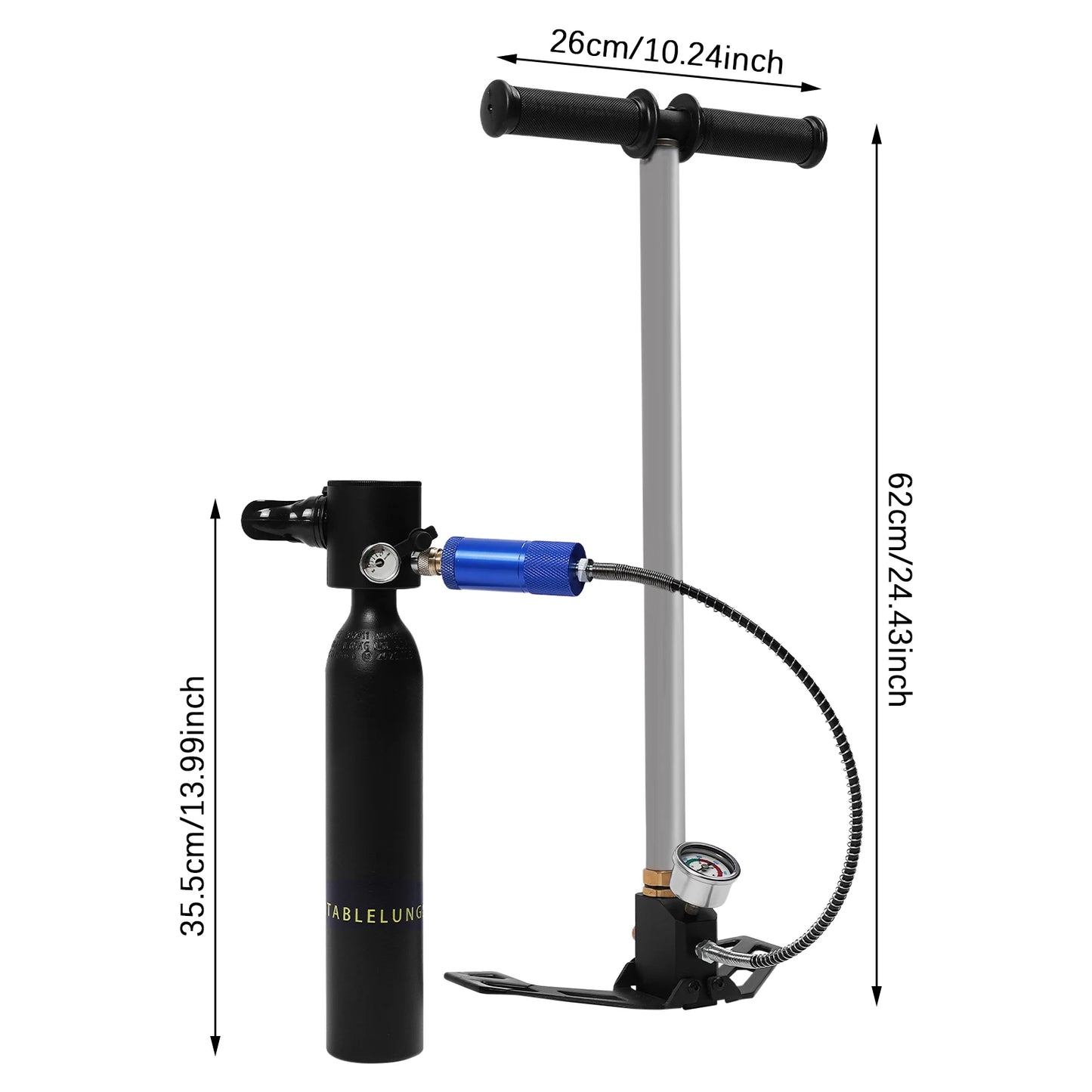 0.5L Oxygen Tank with 4500psi Pump for Mini Scuba Diving Adventures