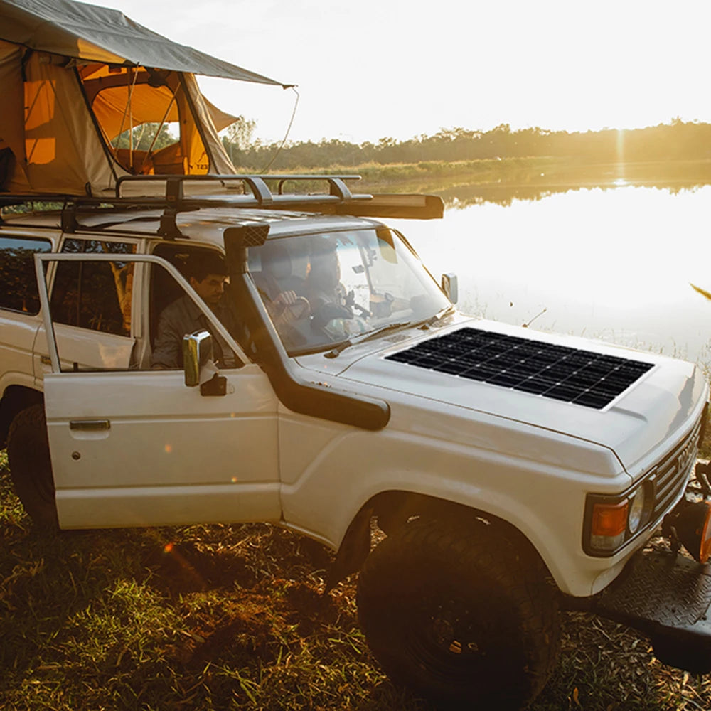 Flexible 100w Solar Panel 12V Monocrystalline Silicon Waterproof Solar Kit for Home Outdoor battery charger RV Boating Camping