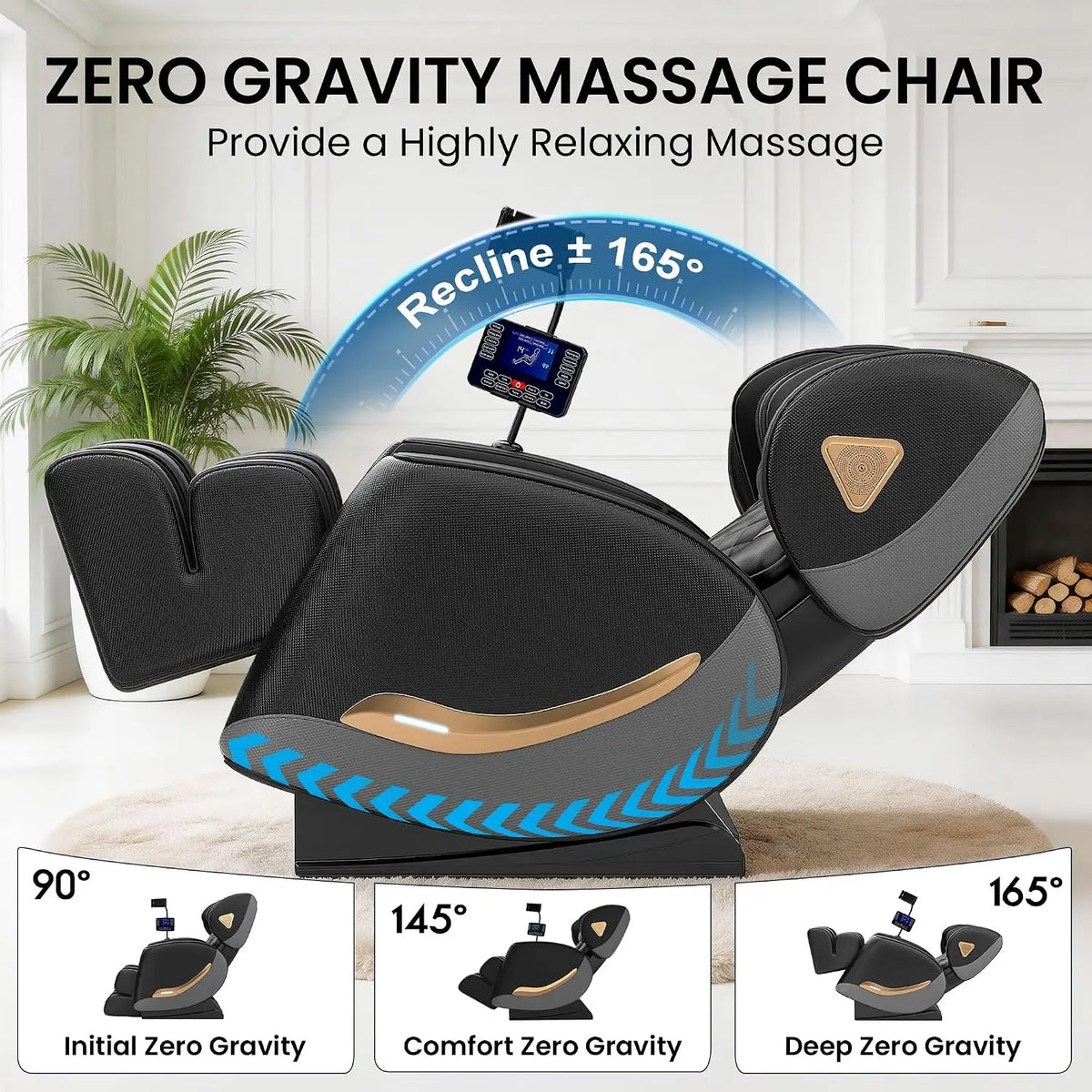 Massage Chair Full Body and Recliner, Zero Gravity Massage Chairs, 10 Fix Rollers, Airbags, Heating, Foot Massage,, Customized