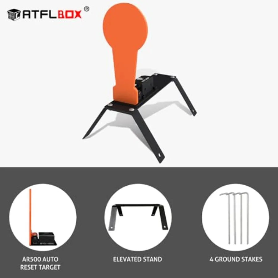 3/8" AR500 12.8'' Classic Popper Steel Shooting Target with Stand, 6'' Plate Auto Reset Target for Shooting Range, Suitable
