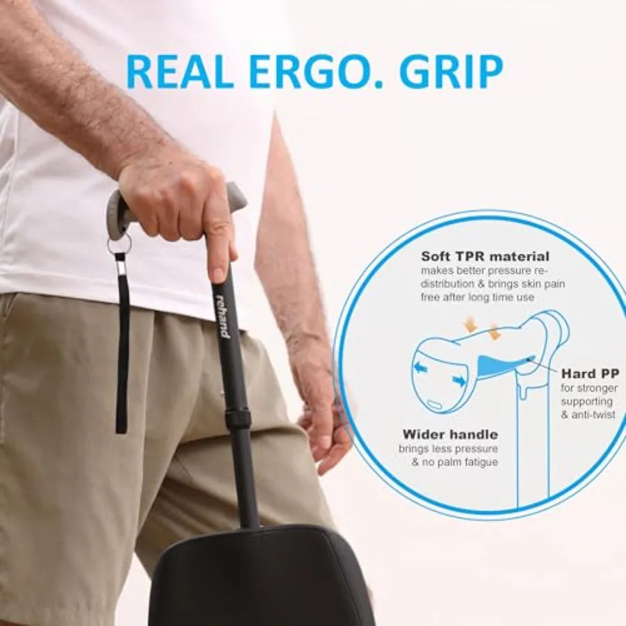 Walking Cane with SeatLightweight Foldable Adjustable Collapsible Canes with Stool for Men and Women Heavy Duty All Terrain Tip