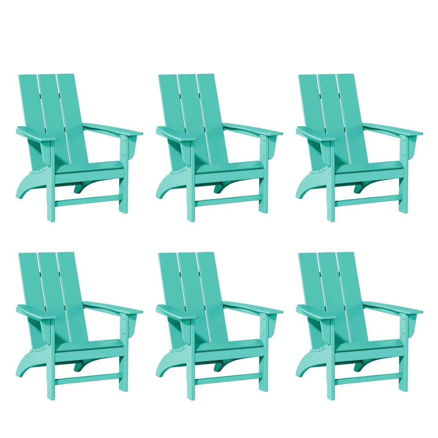 Poly Lumber Adirondack Chairs Set of 6, All-Weather Resistant Outdoor Patio Chairs, Look Like Wood, Pre-Assembled, Customized