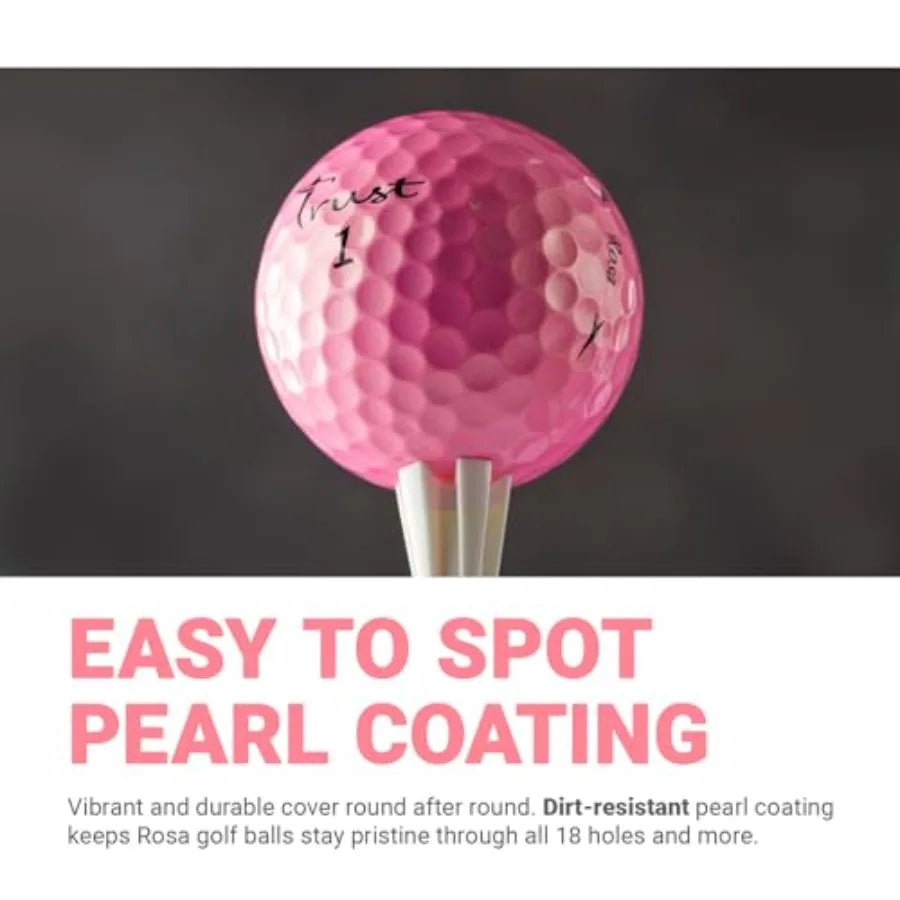 Golf Balls - Aurora Rosa Crystal Urethane Series Ideal for Tournament Play and Practice Highly Visible Colors for Easy Tracking