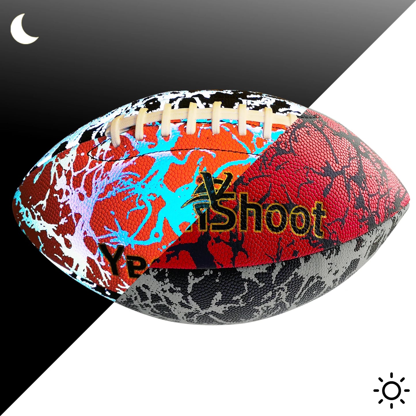 Holographic Reflective Football - Maximize Night Visibility with Glow in The Dark Tech, Size 9 Cool Luminous American Football