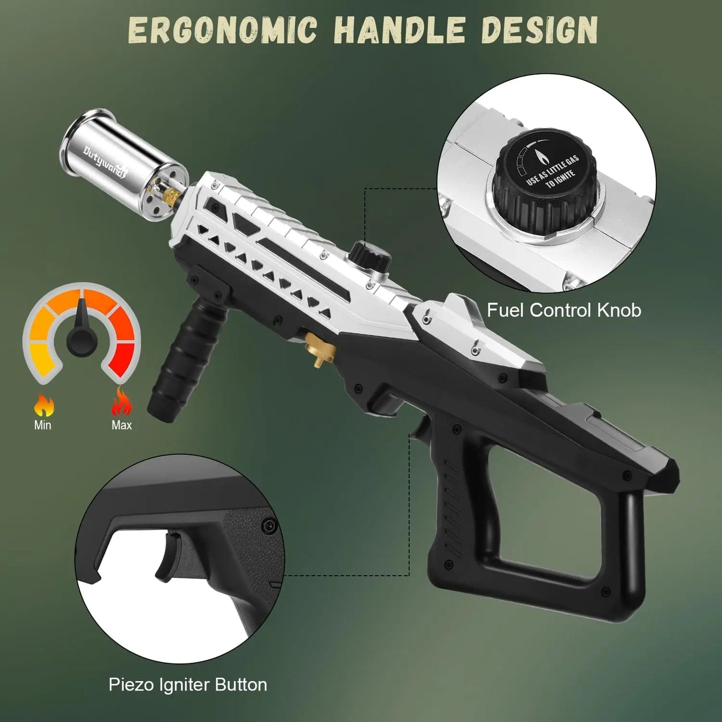 Adjustable Propane Grill Torch for BBQ, Campfire, Charcoal Grills - Tank Not Included