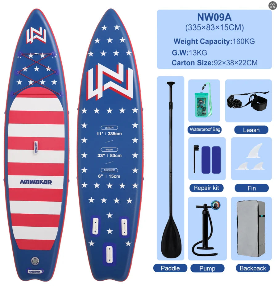 US Stock Surfboard Men's And Women's Lure Fishing Inflatable Portable Sea Surfboard Adult Reinforced Paddle Board