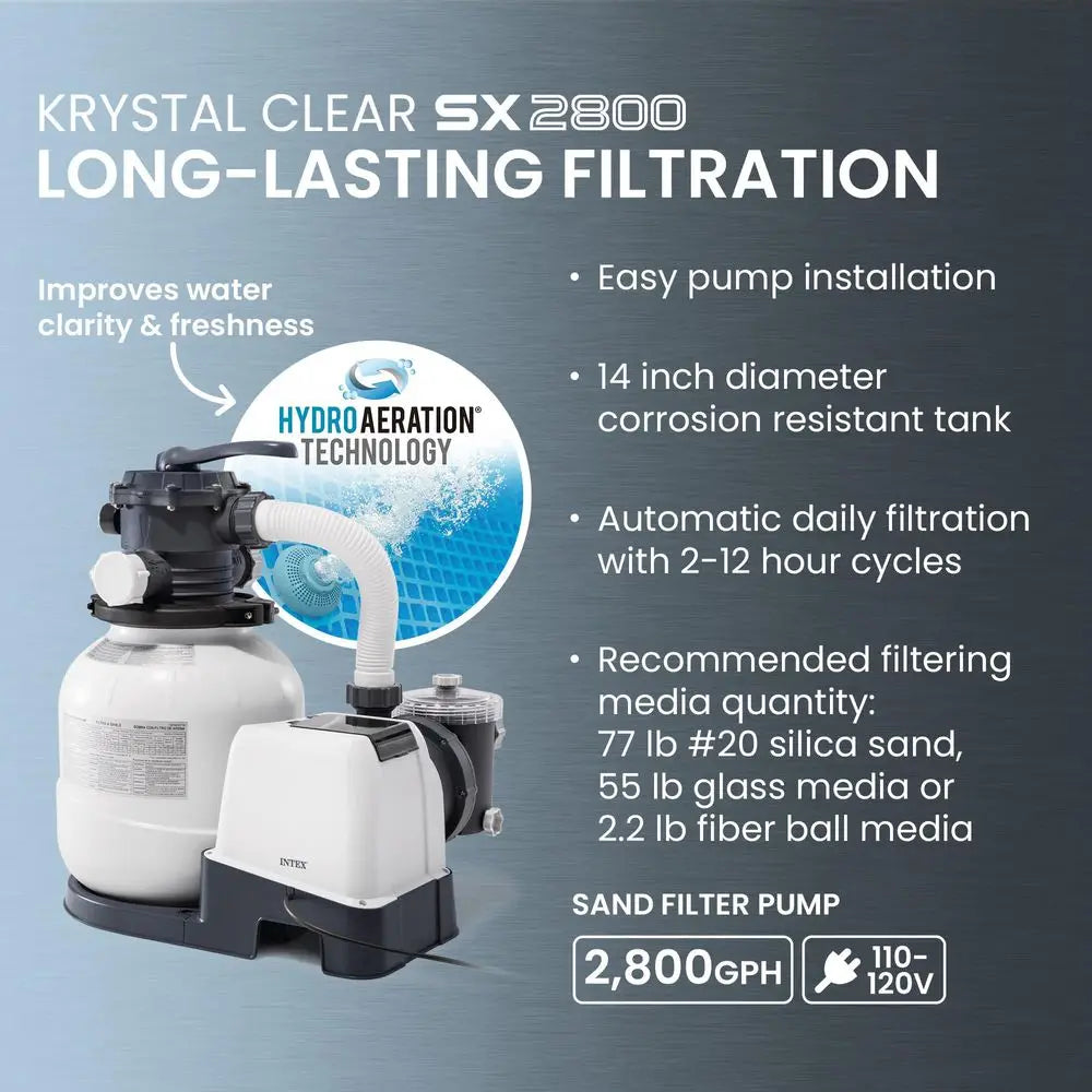 26373EH Ultra XTR 32ft x 16ft x 52in Above Ground Swimming Pool Set with Sand Filter Pump, Inflatable Lounge Pool Recliners 2Pac