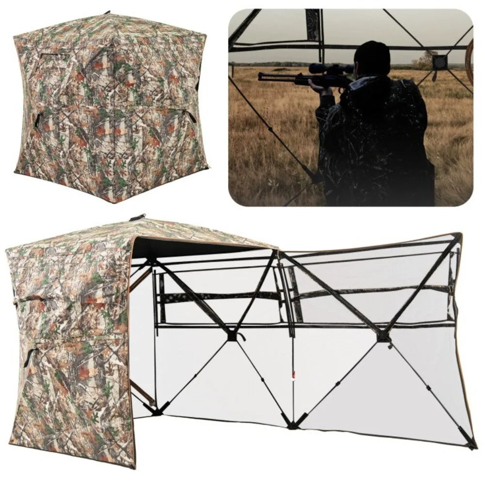 360°One Way See Portable Pop-Up Ground Hunting Blind Hunting Tent w/Carrying Bag