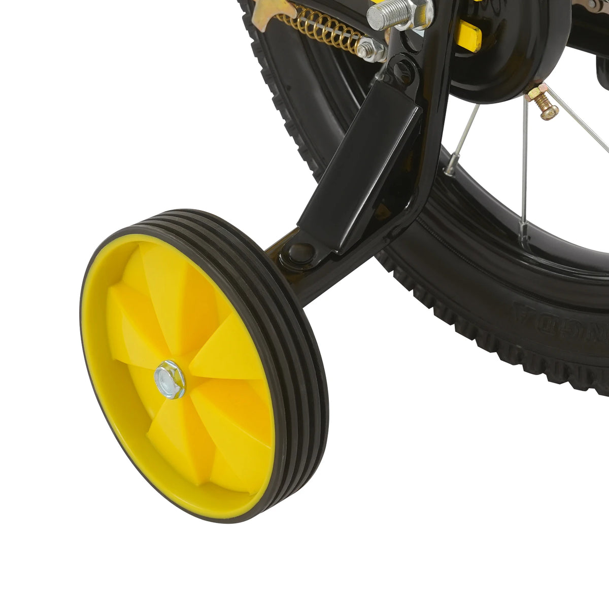 14 Inch Kids Bike – Training Wheels – Adjustable Seat & Handlebar – Chain Guard – Yellow Black – Children Bicycle for Boys Girls
