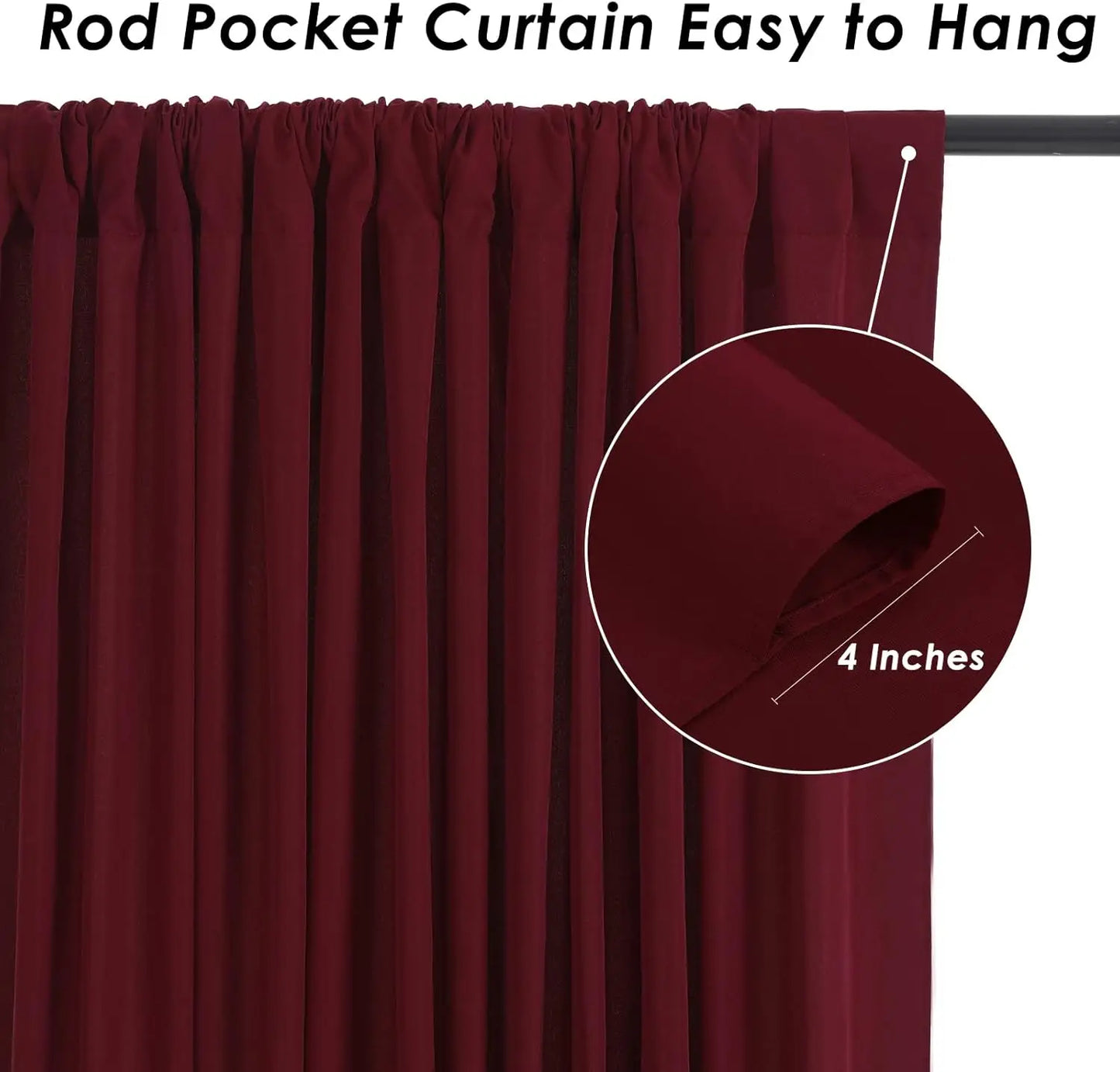 10 Panels-5ft x 10ft Wedding Curtain Backdrop Burgundy Curtains for Parties Wedding Ceremony Reception Swag and Backdrop Decorat