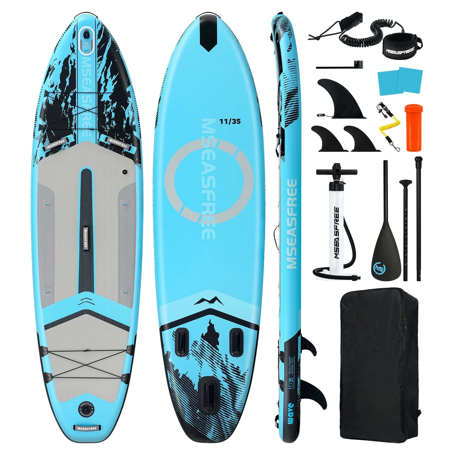 MSEASFREE Inflatable Paddle Board Stand up Paddle Board 10' SUP Board for Youth & Adults