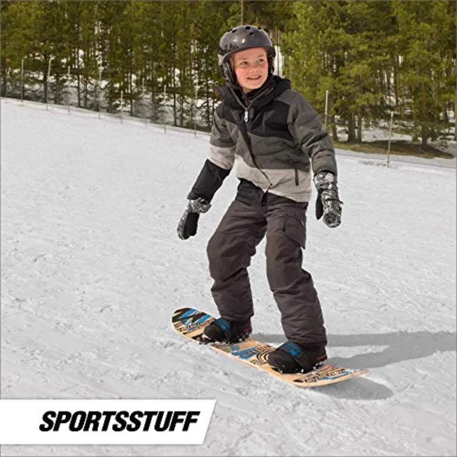 SportsStuff Wood Snowboards/Snow Sleds for - Winter Sports Accessories - 90cm-130cm Models - Natural Wood Finish - Durable Safe