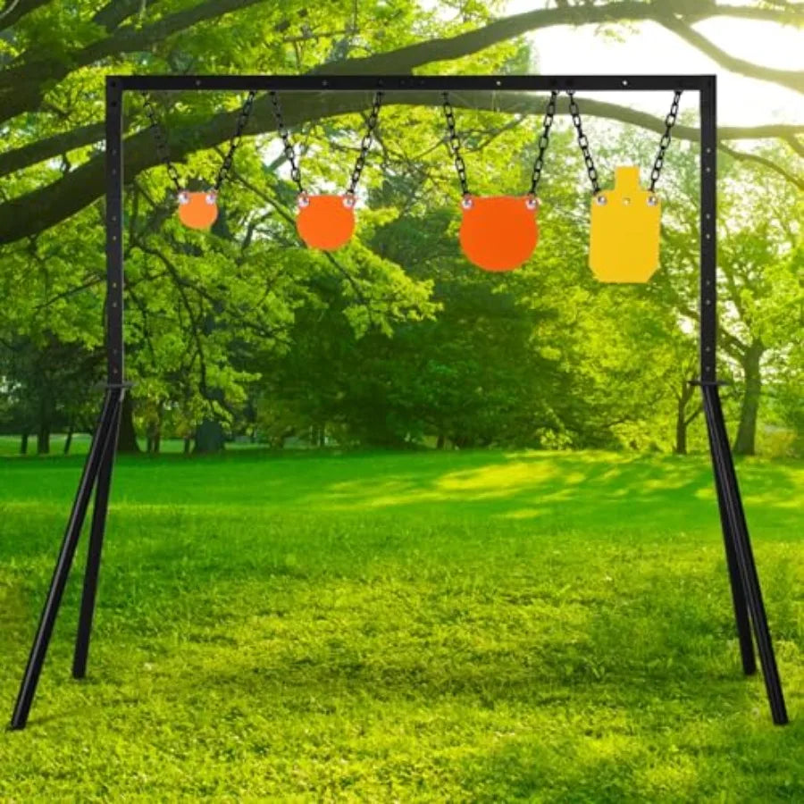 63 Inch Adjustable Height Steel Target Stand AR500 Shooting Target System for Outdoor Shooting Range HeavyDuty 3 8 Inch AR500 S