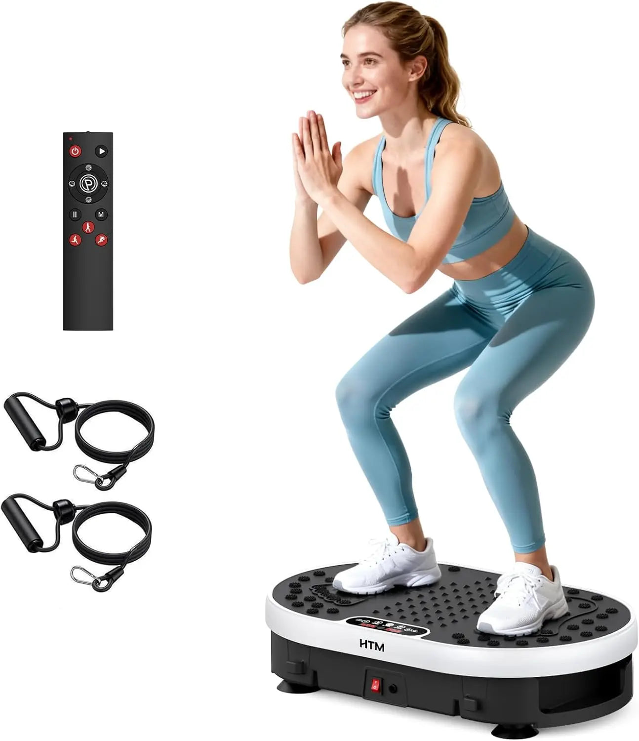 Vibration Plate 18 inch Exercise Machine Whole Body Workout Power Vibrate Fitness Platform Weight Loss Shaping 120 Speed Levels