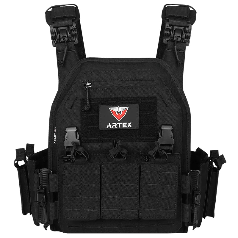 Artex New Combat Vest 6094 Quick Detachable Light Laser Cut Tactical Vest Black Gear to Carry Airsoft Carrier Combat equipment