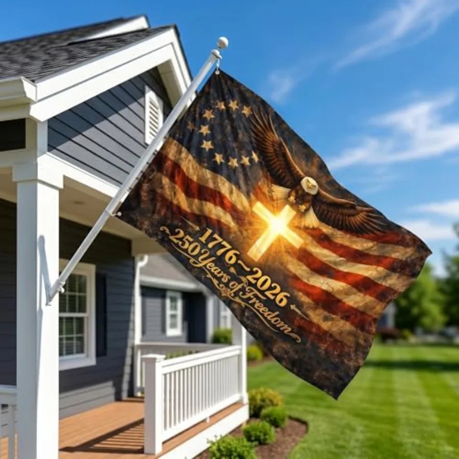250th Anniversary American Flag Outdoor, Heavy Duty 100D Polyester, Double Sided Fade Resistant with Brass Grommets 1776-2026