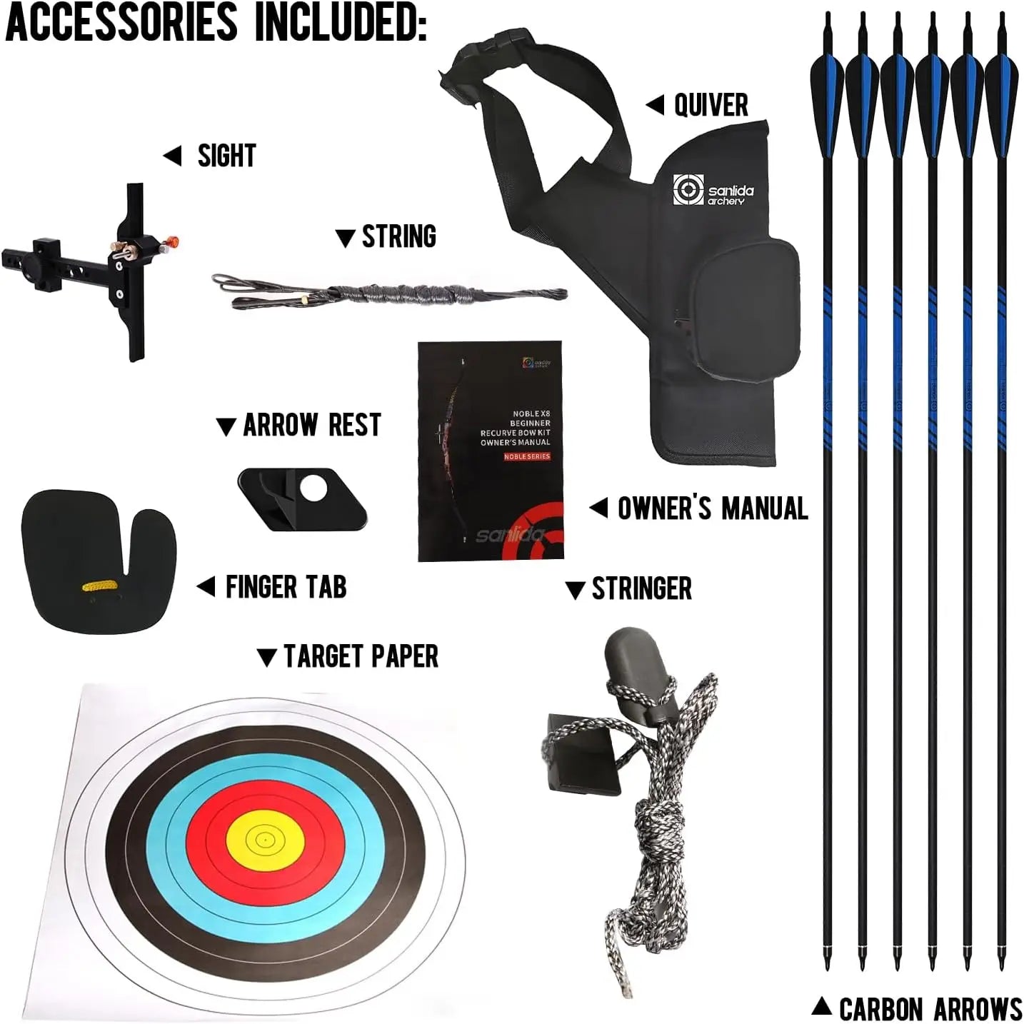 Target Archery Recurve Bow and Arrows Kit for Adults Youth 48-70 Inch Takedown Bow Set for Training Practice Competition