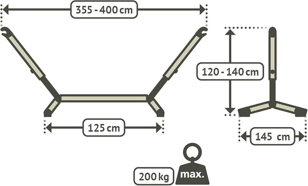 King Size Hammock Stand - Powder Coated Steel Frame, 440 lbs Capacity, Quick Assembly for Outdoor Relaxation