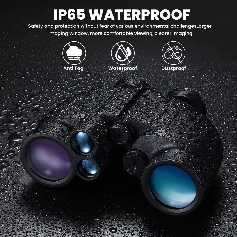 GOYOJO 1500m FMC Marine Binoculars for Adults 8X40 Hunting Waterproof Binoculars with Rangefinder Compass IP66