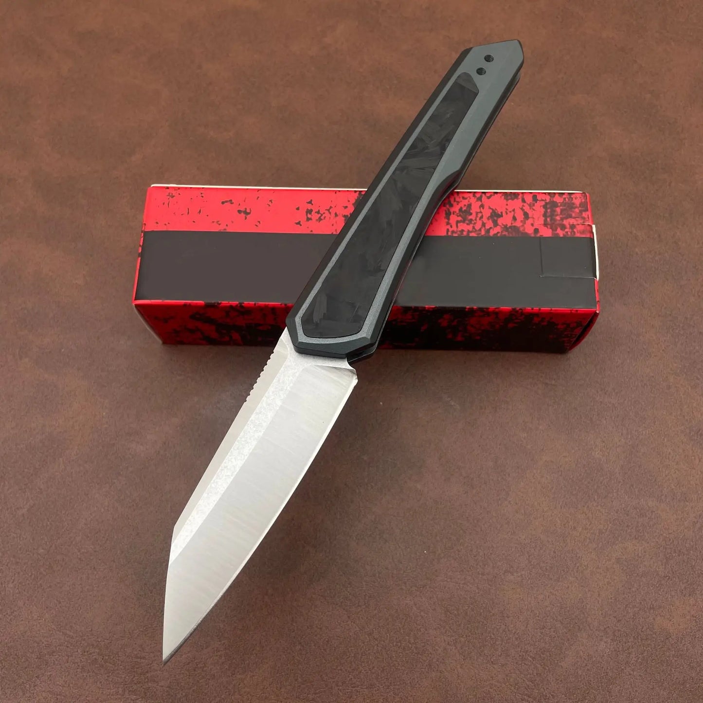 KS 7050 High-Quality Pocket Knife D2 Blade T6 Aluminum Frame Embedded with Carbon Fiber Handle Sharp for Outdoor Camping Use