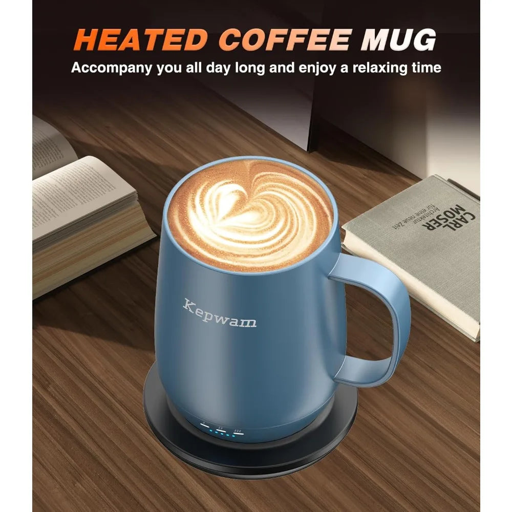 Self Heating Coffee Mug T2, 16oz Smart Heated Coffee Mug, 150 Min Battery Life - Hot up to 149℉ Mug, Gifts for Dad Mom (No APP)