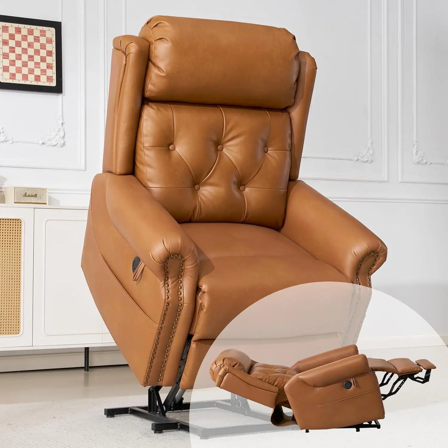 Power Lift Recliner Chair for Elderly with Adjustable Headrest,Electric Lift Chair with Massage and Heat, Lay Flat, Customized