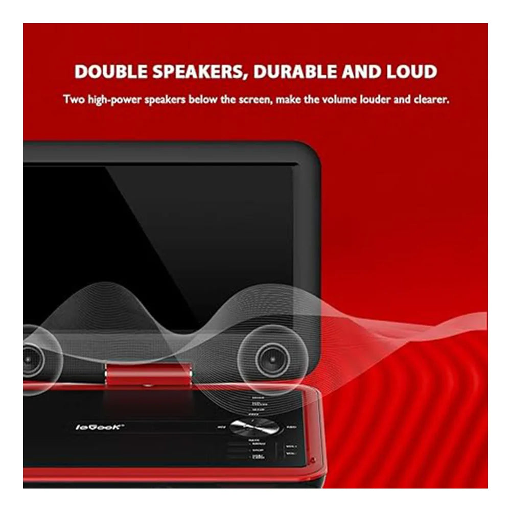ieGeek 11.5" Portable DVD Player with SD Card/USB Port, 5 Hour Rechargeable Battery, 9.5" Eye-Protective Screen, Support AV-in /