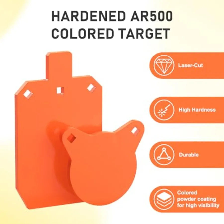 AR500 Steel Targets for Shooting 1 2'' or 3 8'' Thick Silhouette Gong Combo Metal Targets for Shooting Laser Cut Steel Target w