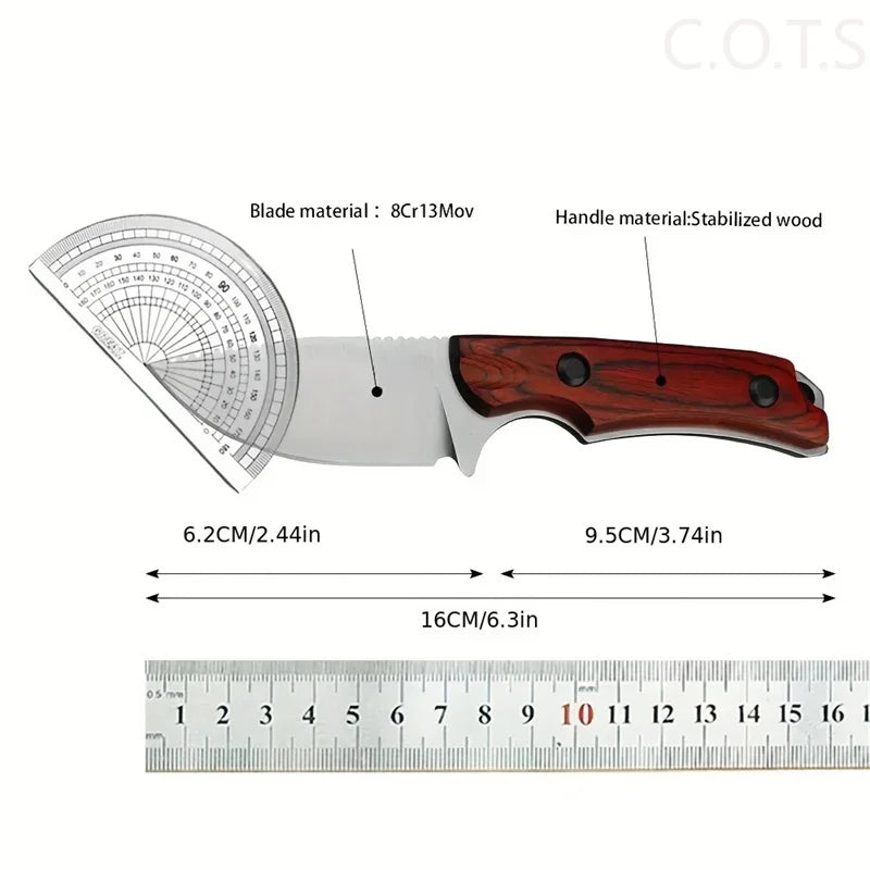 Fixed Blade Knife BM 15017 Drop Point Blade Wood Handles Hunting Camping Survival EDC with Boltaron Sheath