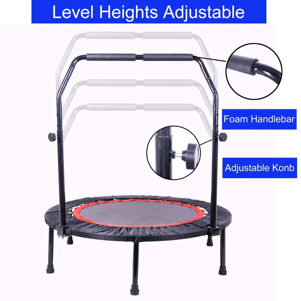40 Inch Mini Exercise Trampoline for Adults or Kids Indoor Fitness Rebounder Trampoline with Safety Pad Max Load 300LBS
