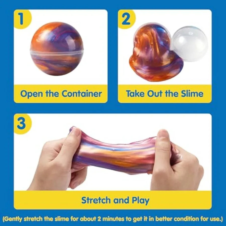 Slime Party Favors, 36 Pack - Stretchy, Non-Sticky, Mess-Free, Stress Relief, and Safe - Toys for Girls and Boys - Easter, Clas