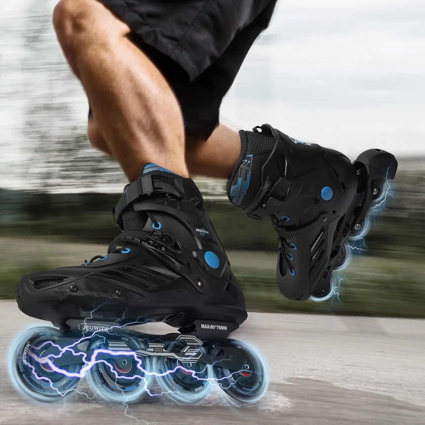 Unisex Inline Skates with Aluminum Frame, Breathable Design, Triple Protection for Outdoor Fitness