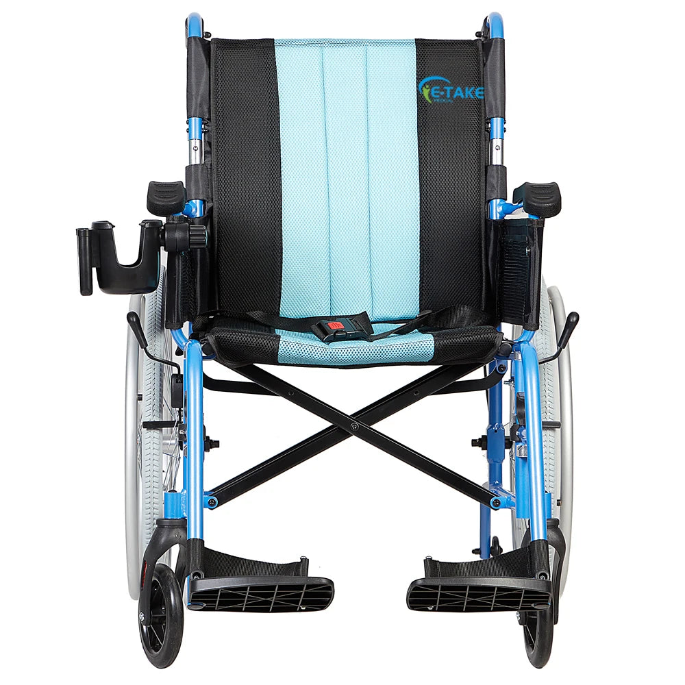 5.8KG Magnesium Ultra Lightweight Wheelchair, 20" Wide Seat Wheelchair for Adults, Foldable Portable Self-propelled Wheelchair