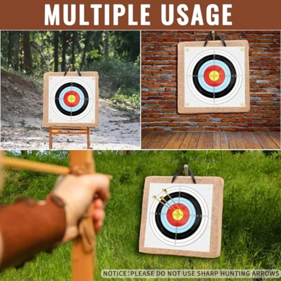 20 Inch Adult Backyard Straw Archery Target for Recurve Compound or Longbow 20 Pcs Paper Arrow Targets Traditional Bow Arrow Ta