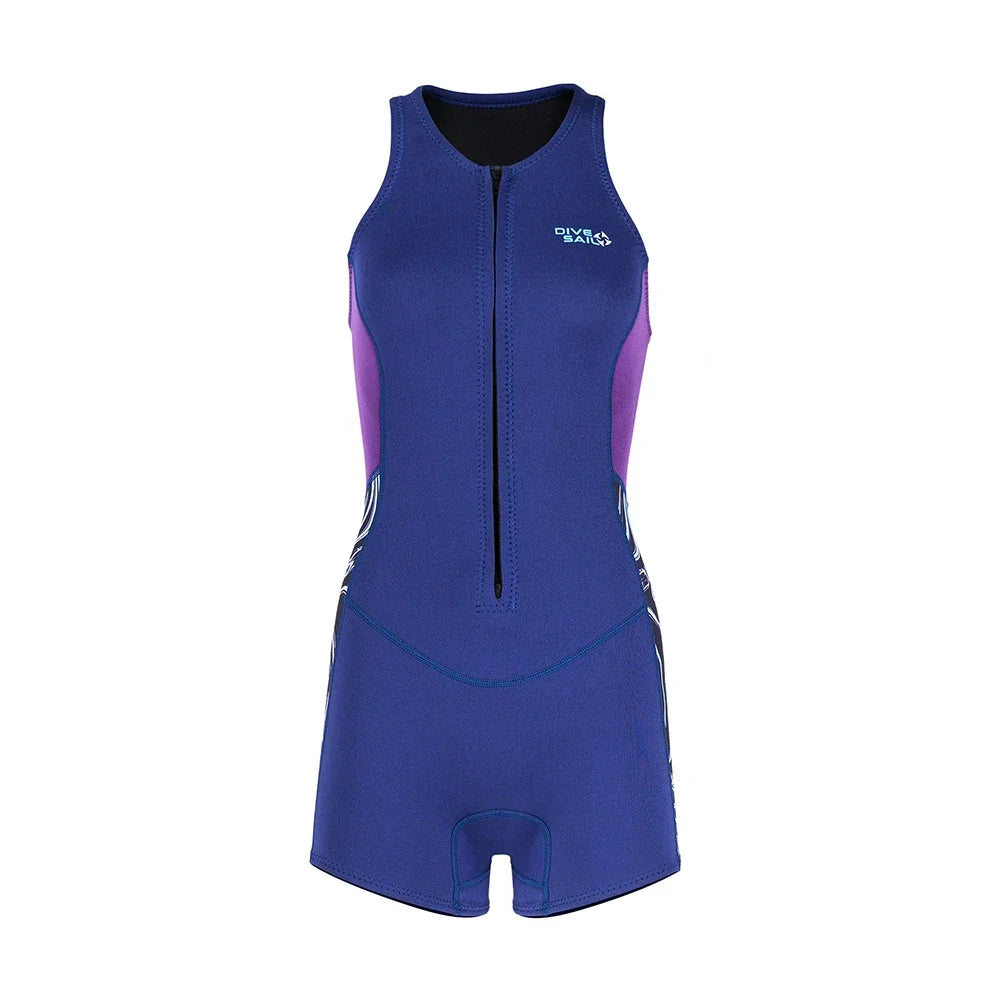 2MM Women Wetsuit Surfing Suit One Piece sleeveless Swimsuit With Front Zip Female Snorkeling Swimsuit Beach Wear For Swimming