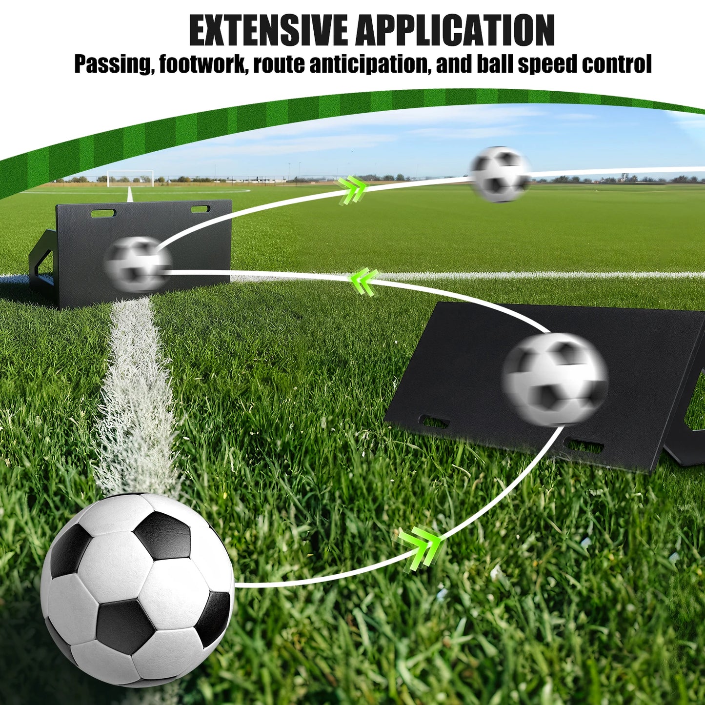 HDPE Soccer Rebound Training Board 100x40cm Foldable Design Adjustable Angles with Handle for Soccer Passing Control Practice