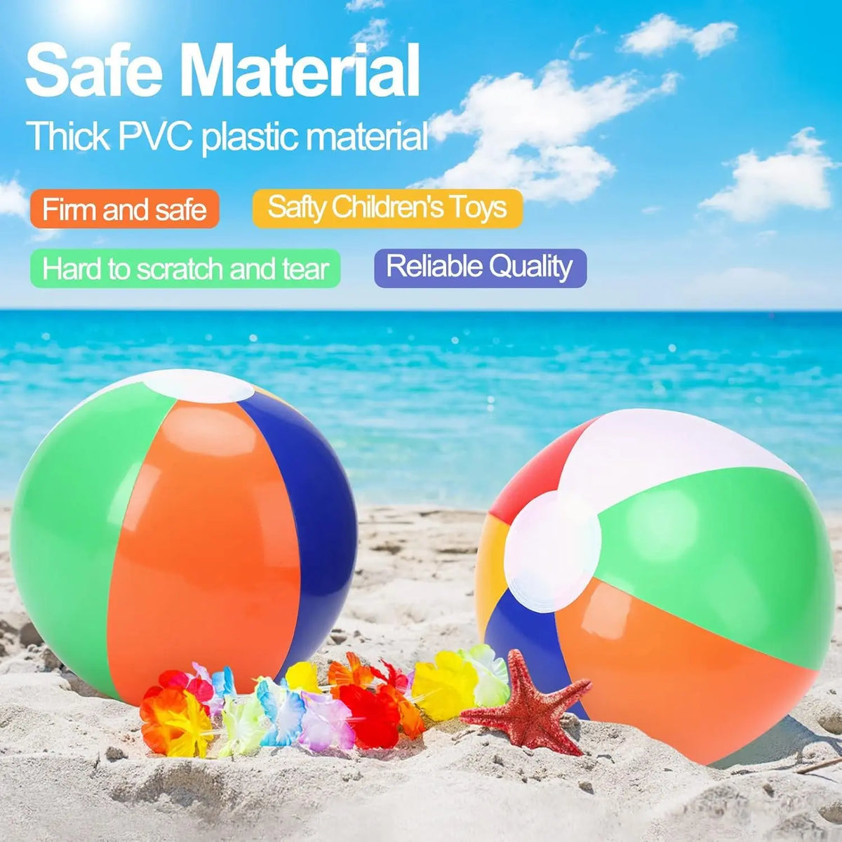 18 Pack Rainbow Beach Balls for Kids Pool Toys,12 in Inflatable Swimming Pool Beach Balls for Summer Water Games Outdoor Fun Play Game Activities, Birthday Party , Hawaiian Tropical Theme Party