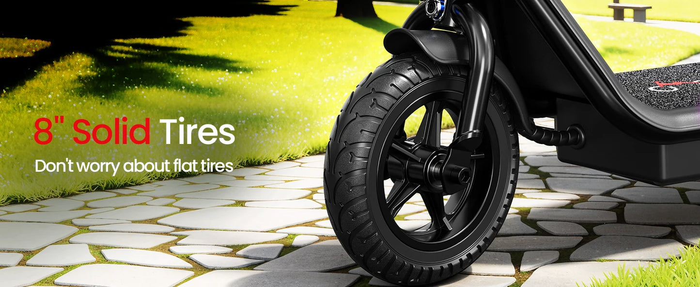 Spacewalk 36V Kids Electric Scooter with Seat,250W Peak Motor,6.2 Miles 11MPH,Foldable Electric Scooter for Kids with 8" Tires