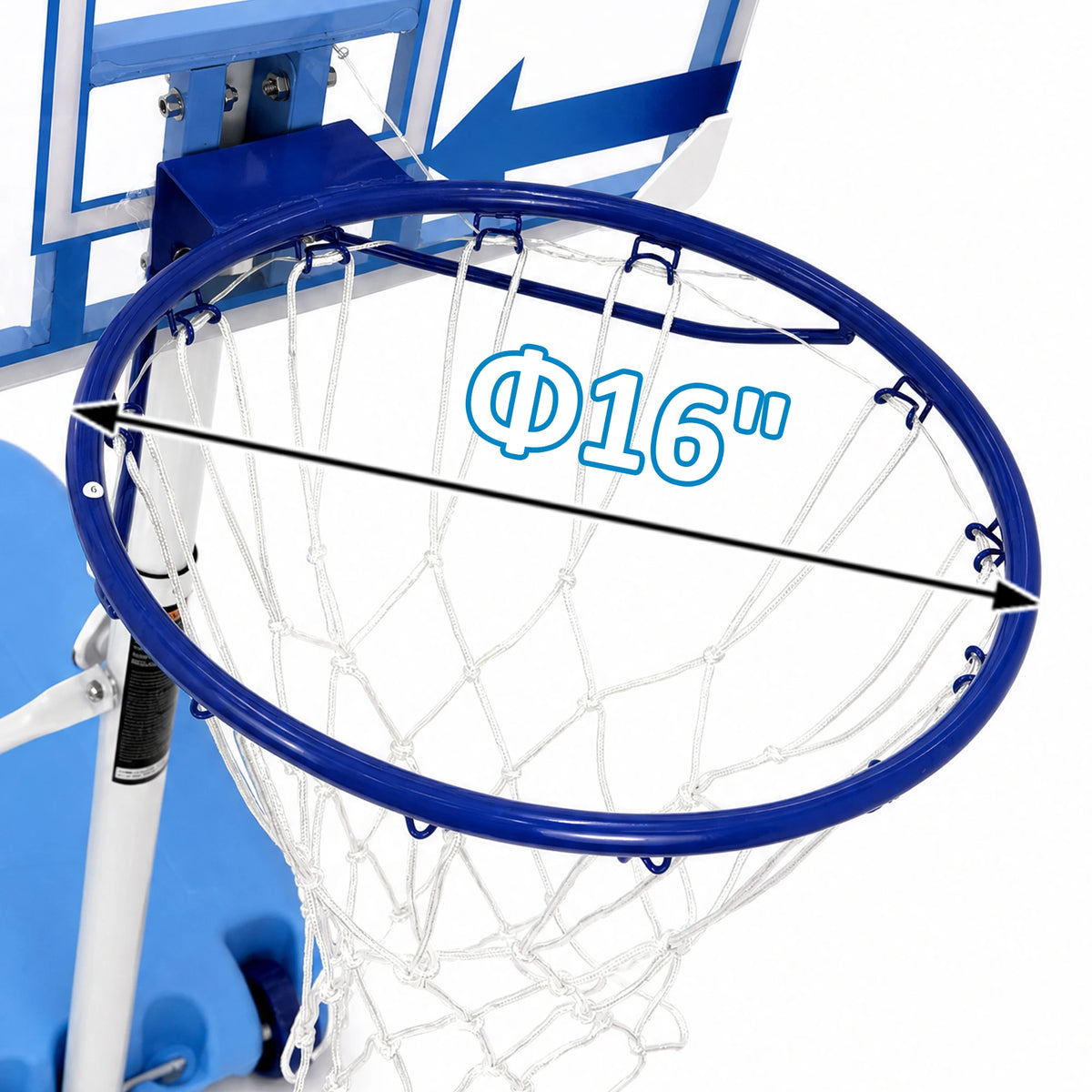 Portable Pool Basketball Hoop, Height Adjustable 57"-70" Basketball Goal with LED Lighted Rim, Rust-Proof Stand with Wheels, Outdoor/Indoor Yard Game with 2 Balls & Pump