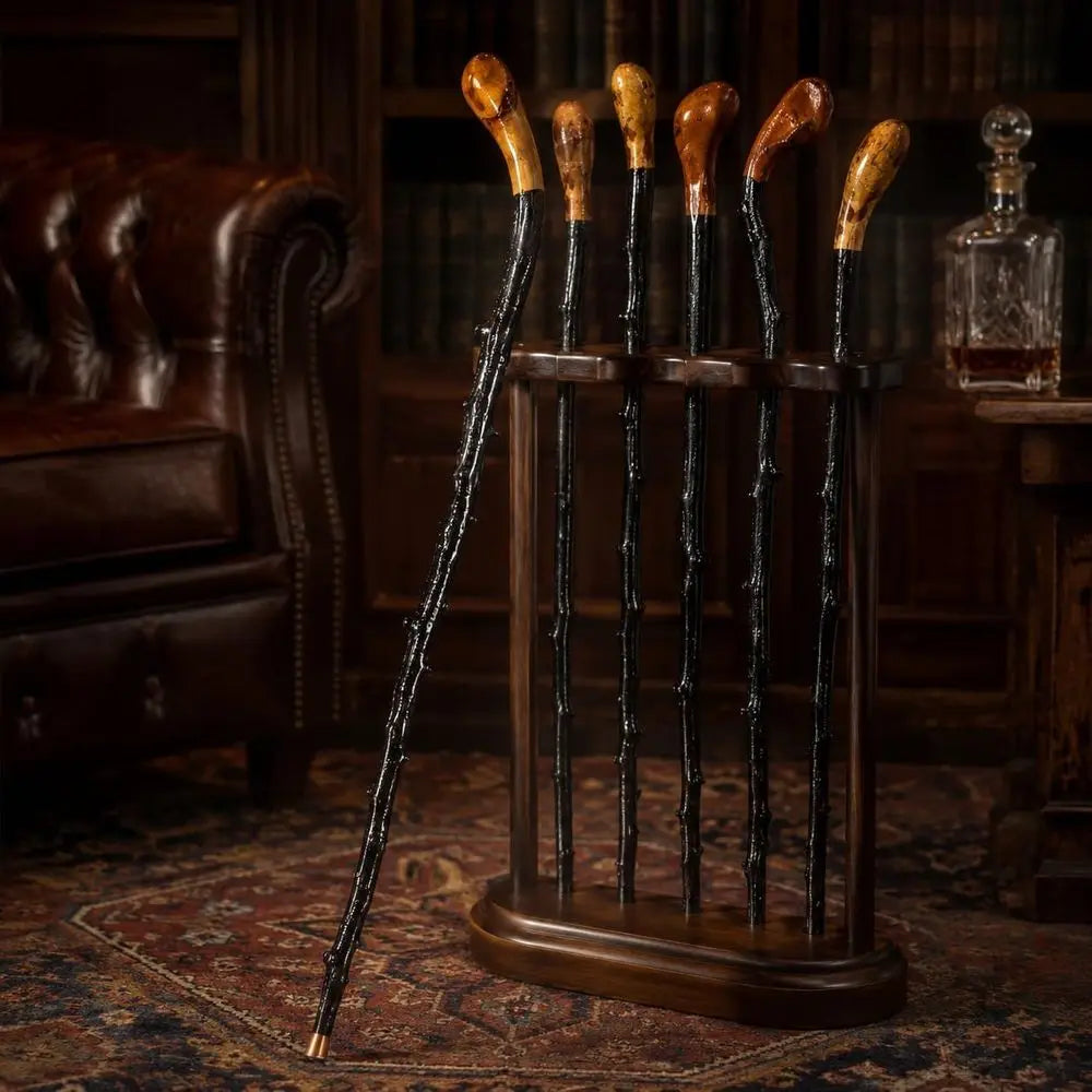 Handcrafted Irish Blackthorn Walking Stick, Unique High Gloss 36 Cane