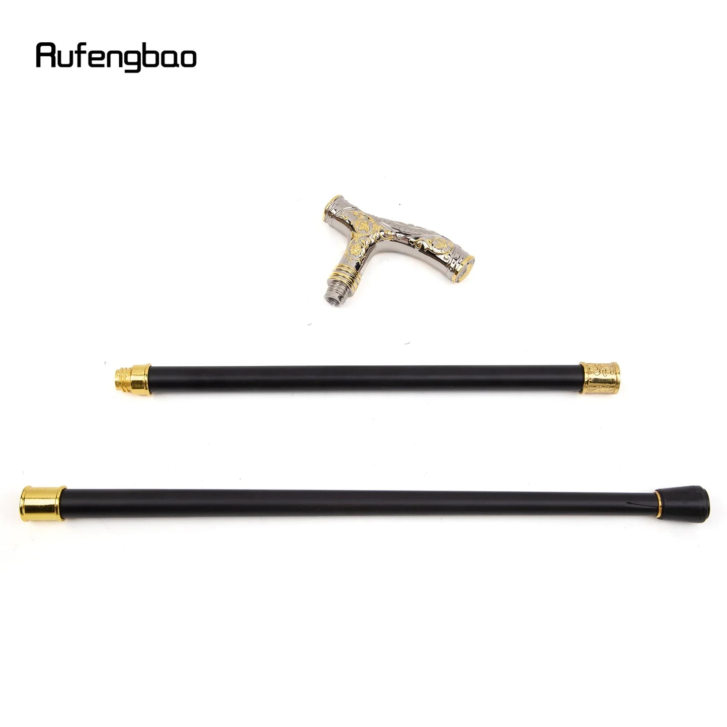 Golden White Eagle Head Flower Totem Relief Walking Cane Fashion Walking Stick Gentleman Crosier Knob Walking Stick 93cm