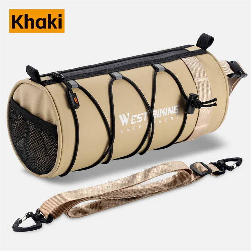 WEST BIKING Bike Bag Portable Handlebar Multi-purpose Large Capacity Backpack MTB Road Cycling Frame Tube Bag Elastic Band