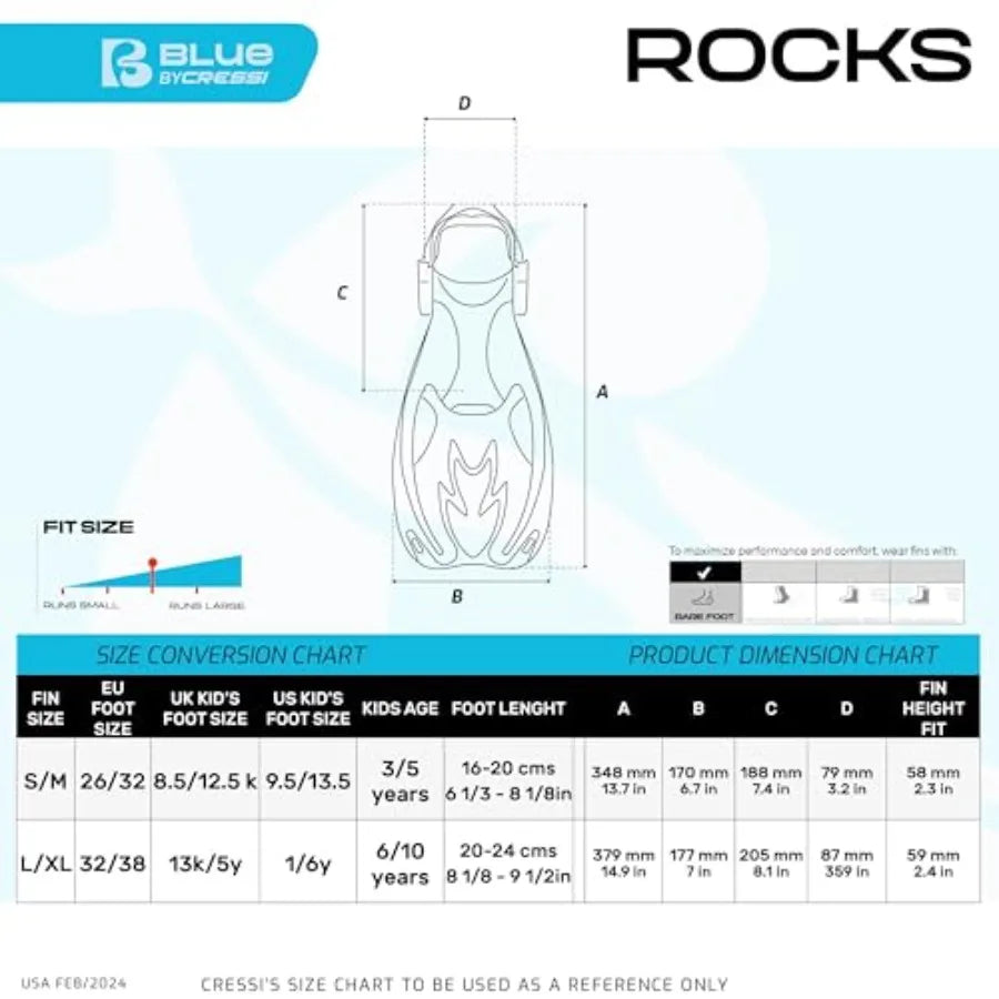snorkeling set for beach and pool use: silicone mask dry snorkel short adjustable fins in bluelightweight leak-proof and comfor