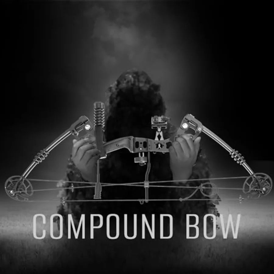 Compound Bow Kit for Outdoor Use Target Practice, Carbon Arrows Included, Adjustable 30-70lbs, Black with Durable Aluminum Allo
