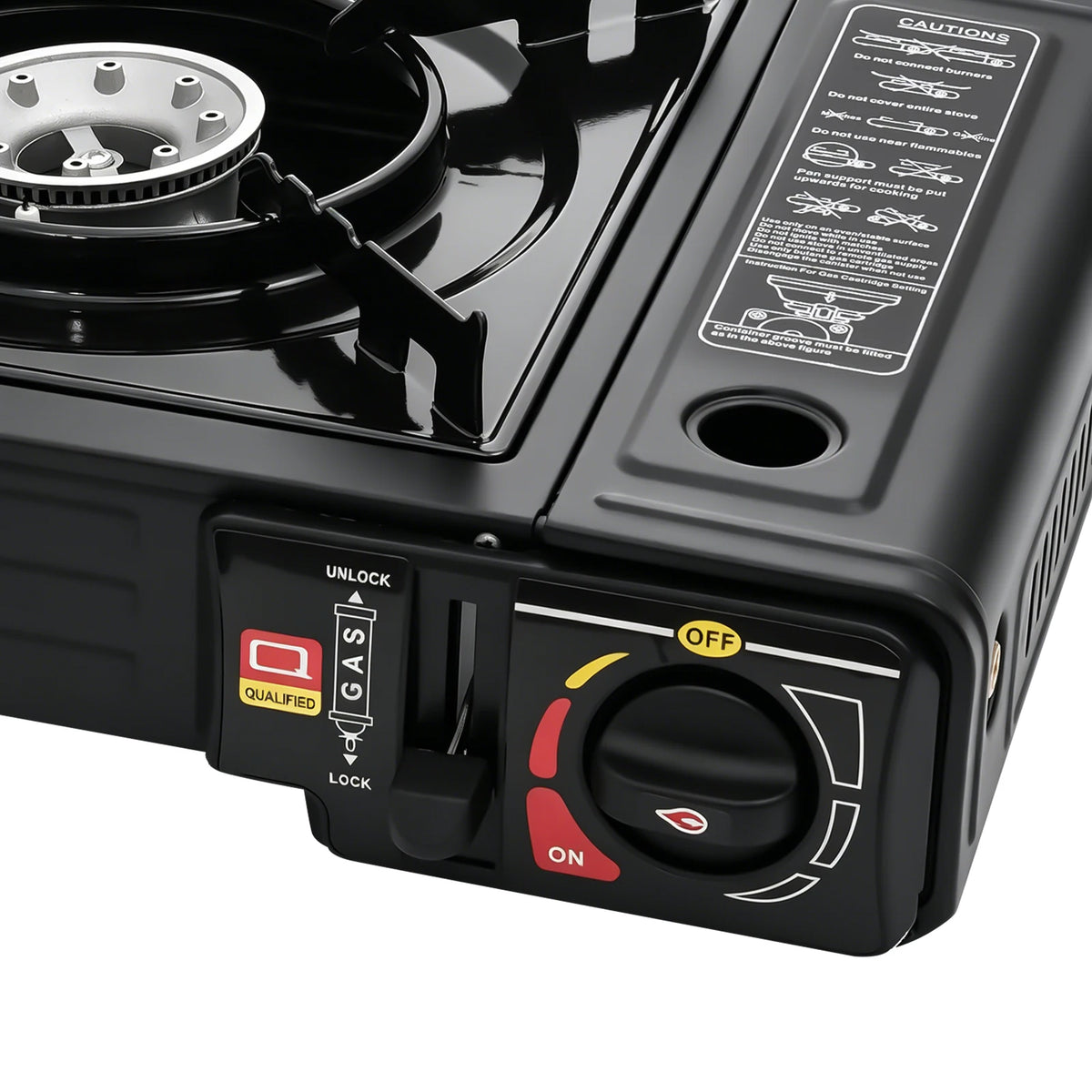 Portable Camping Stove, Outdoor Gas Cooker, Camp Cooking Range, Black 2‑Burner with Carry‑Case for Camping Picnic Backyard Party