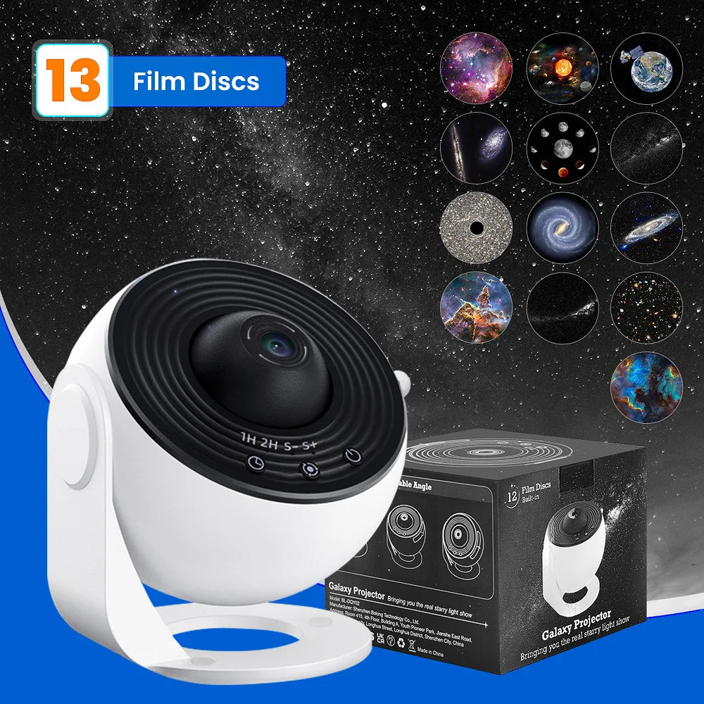 Mexllex HD Starry Sky Globe Galaxy Projection Night Light, Black Planetarium LED Lamp for Bedroom Christmas Birthday Party Gift