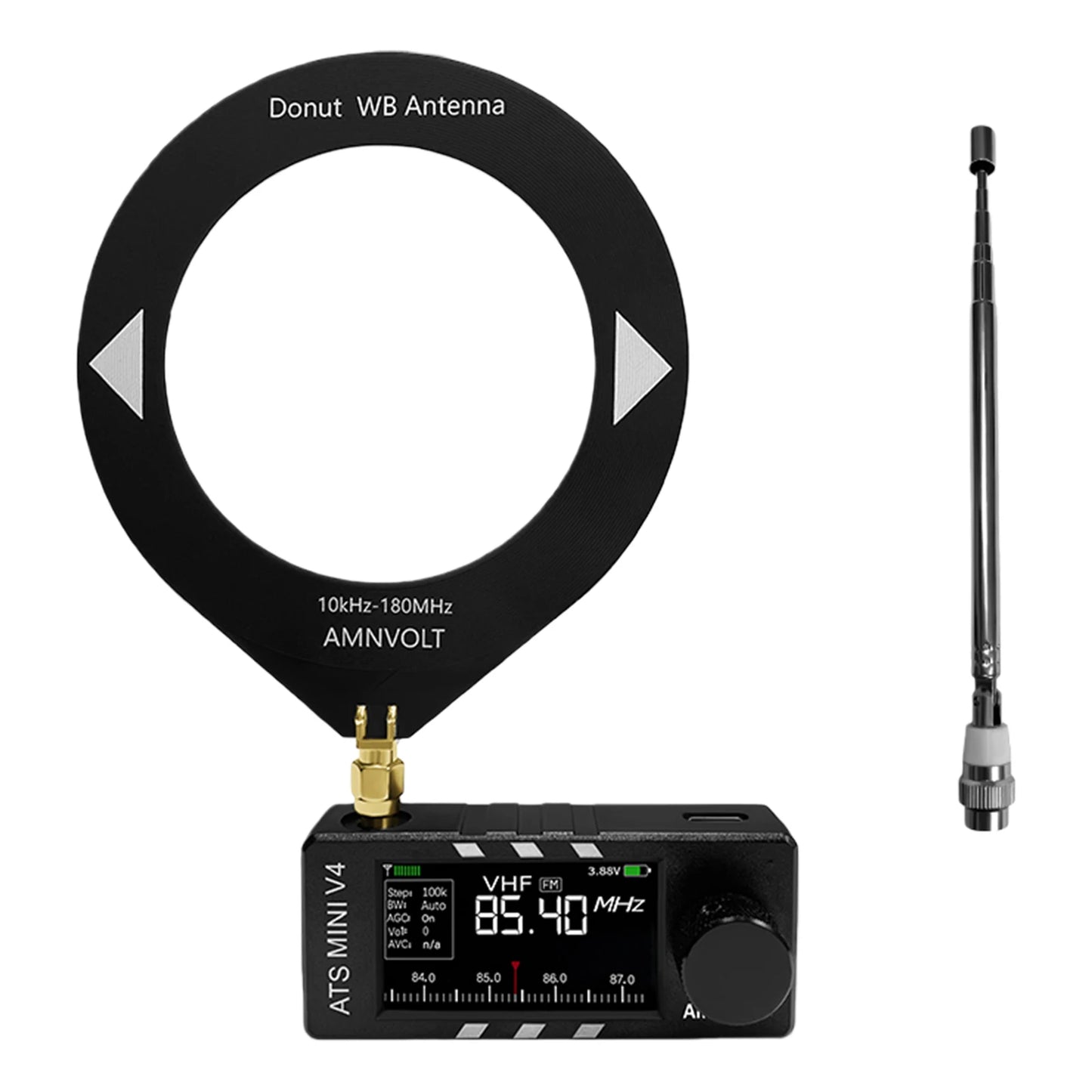 AMNVOLT V4 ATS MINI Radio with Headphone Amplifier Full-Band DSP Radio Portable AM FM Radio Receiver for Walking Hiking Camping