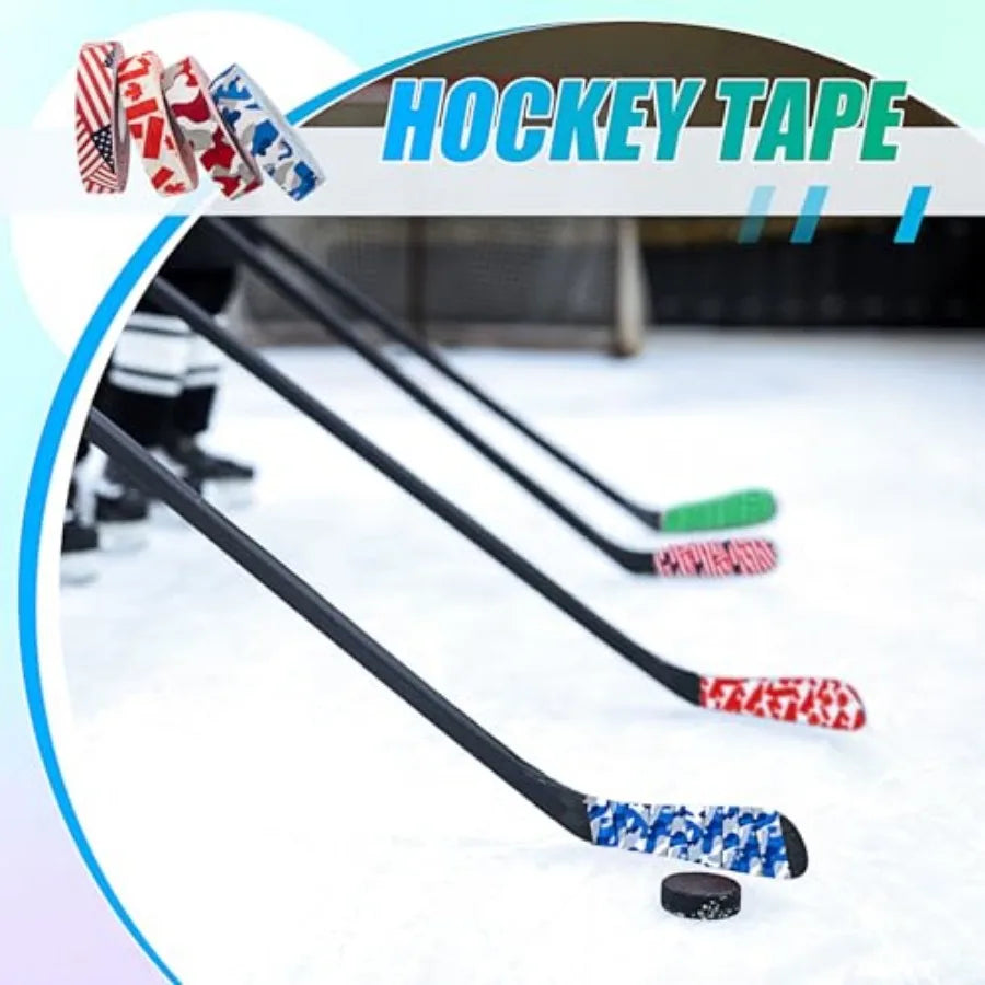 10 Rolls Multipurpose Hockey Tape Adhesive Shin Pad Sock Stick Tape for Ice Skate Sports Hockey Gifts Gear Equipment